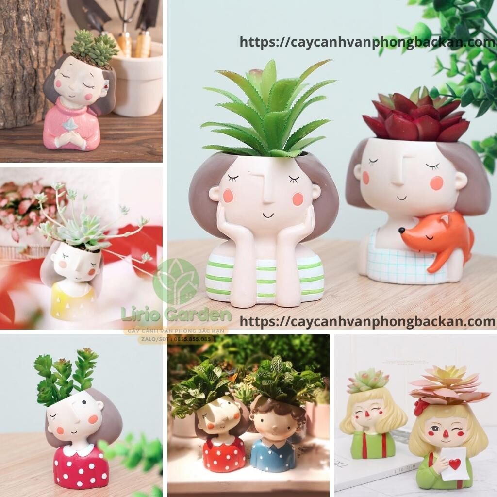 Chậu Cây Hình Con Gái